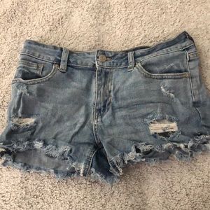 Low rise jean shorts